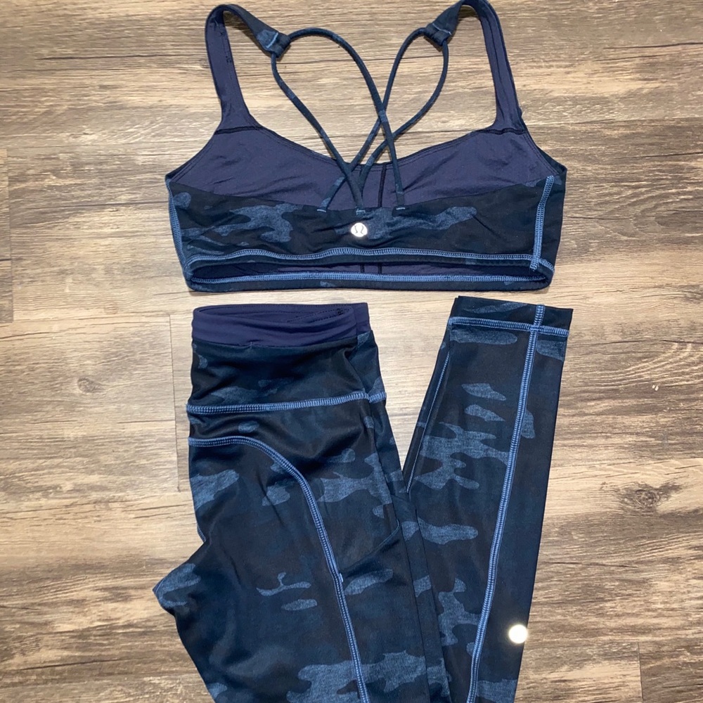 🔥RARE🔥Lululemon blue camo set EUC - Picture 1 of 4